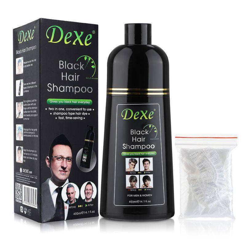 Organisches, natürliches, schnelles Haarfärbe-Pflanzenessenz-Shampoo für schwarzes Haar, zum Abdecken von grauem, weißem Haar schwarz