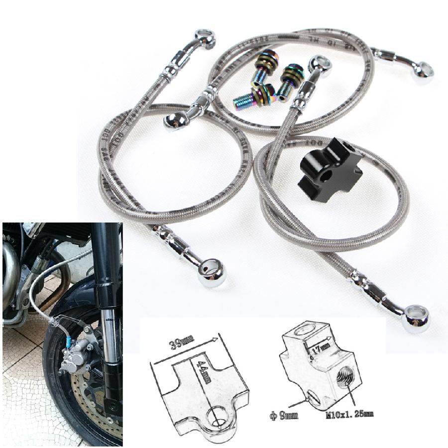 Hydraulische Bremsschlauchleitung und T-Stecker-Adapter für Motorrad, Dirt Pit Bike, ATV gray