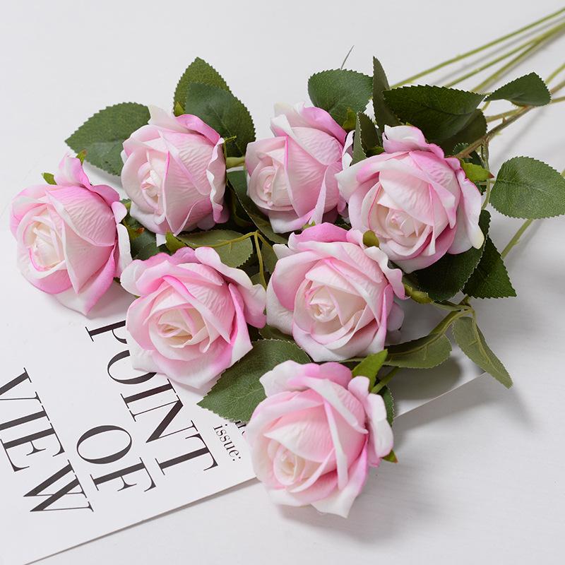 3/5/10/20 Stück Rosen Künstliche Blumen Rosenblüten Zweig Künstliche Rote Rosen Realistische Gefälschte Rose Für Hochzeit Hausgebrauch Dekoration 3pcs gray