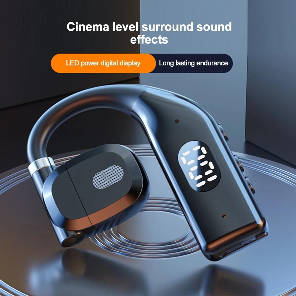 Kabelloser Bluetooth 5.3 Kopfhörer Ohrbügel Hi-Fi Stereo Kopfhörer Geräuschunterdrückendes Headset TWS Sport-Ohrhörer