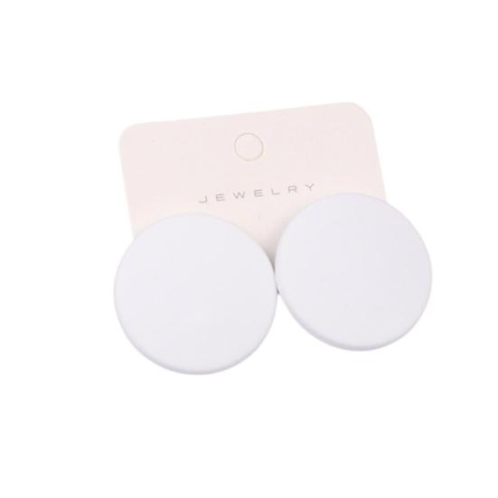 1 paar Ohrstecker Candy Farbe geometrische Spray Farbe Piercing einfache Frauen Mädchen groß weiß