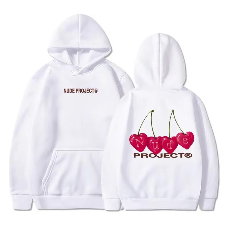 Nude Project Damen Hoodies Winter Print Herren Pullover Kapuzen-Sweatshirts Marke Jogginghosen Langarm Luxus Fleece Sweatshirt Oberteile XL