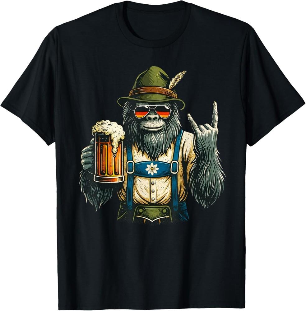 Deutsches Bigfoot Sasquatch Bier Lederhose Lustiges Oktoberfest T-Shirt Unisex T-Shirt L