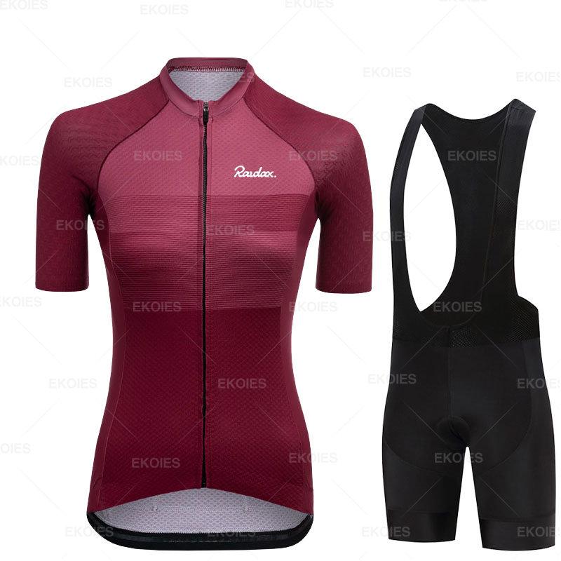 Damen Radsportbekleidung Sommer Kurzarm Radsport Set Ropa Ciclismo Radtrikot Set Fahrradbekleidung Reiten Fahrrad Kleidung L