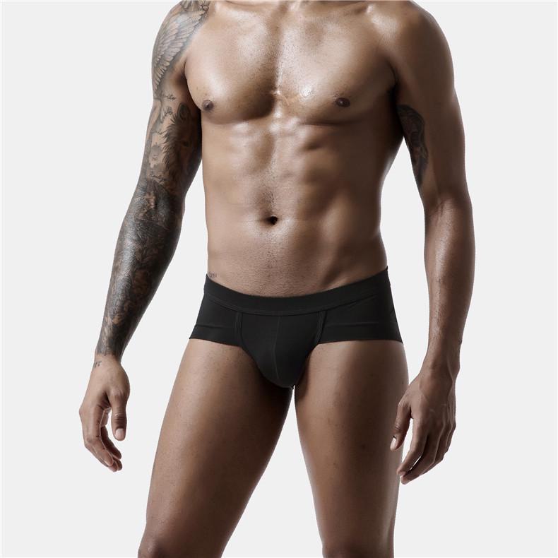 Herren-Slip aus Modal mit niedriger Taille: Sexy, bequeme Sportunterwäsche in großen Größen XL schwarz