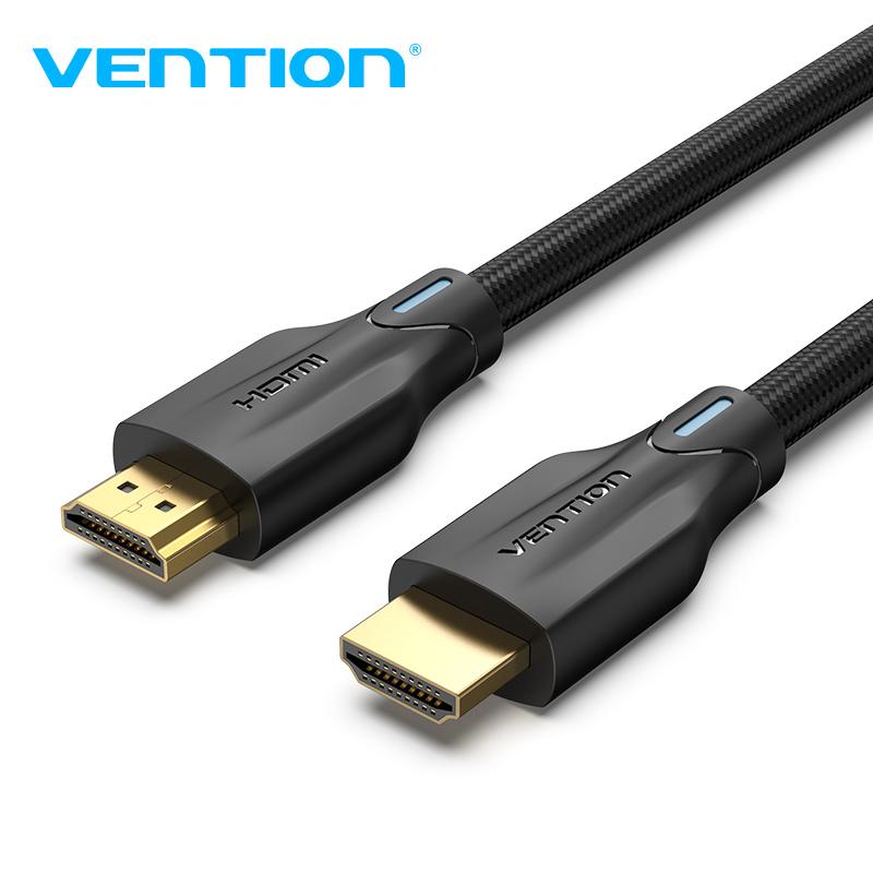 Vention HDMI 2.1 Kabel 8k 60Hz 4K 120Hz 3D High Speed 48Gbps HDMI Kabel für PS4 Splitter Switch Box Extender Video 8K HDMI Kabel 0.5m schwarz