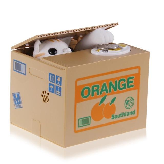 Panda-Katzendieb-Spardosen, Spielzeug-Sparschweine, Geschenk für Kinder, Spardosen, automatisch gestohlene Münzen, Spardose, Spardose White cat
