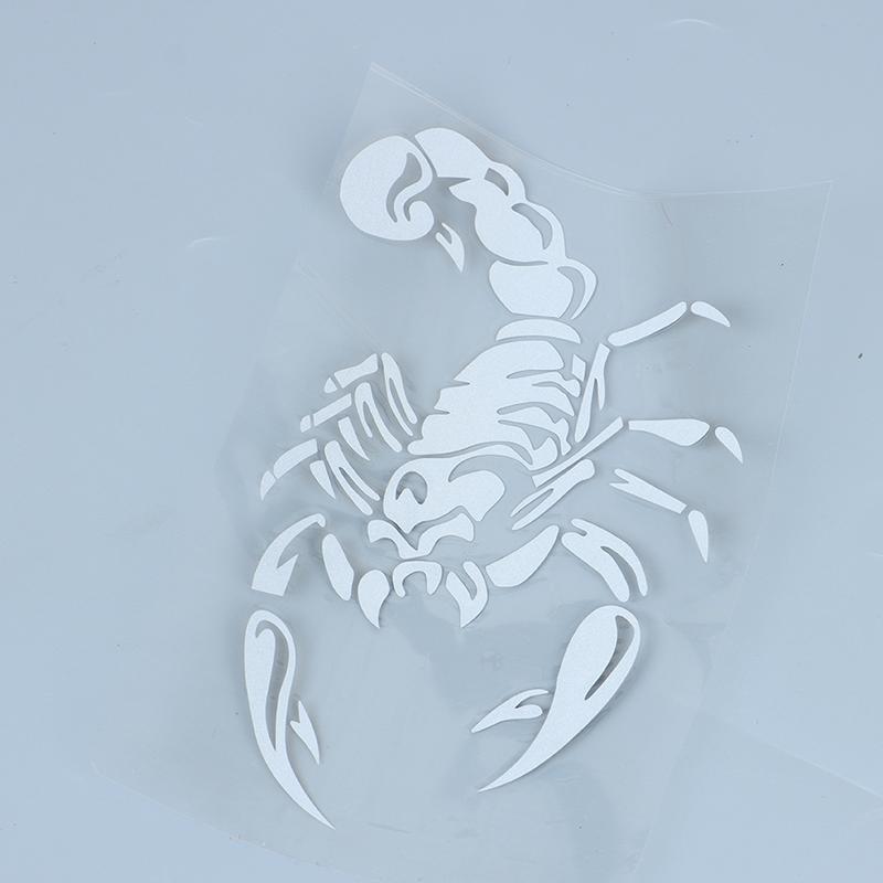Reflektierender Skorpion-Aufkleber für Kleinwagen, Motorhaube, Ersatzreifen, Autoaufkleber weiß