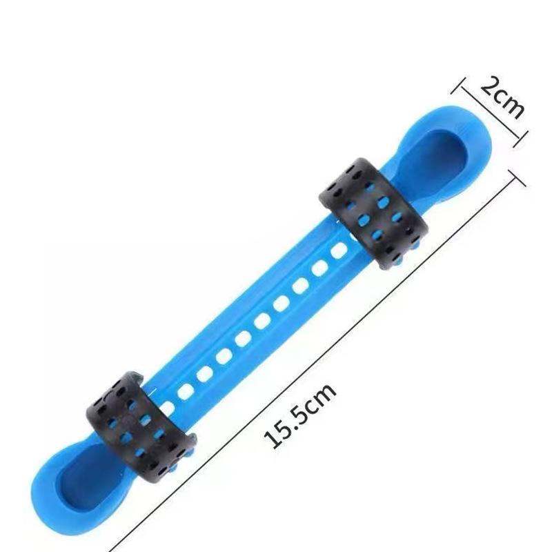 Universeller Schnurwickler für Angelruten mit abnehmbarem Silikonband und Schnurwickelklemme blau