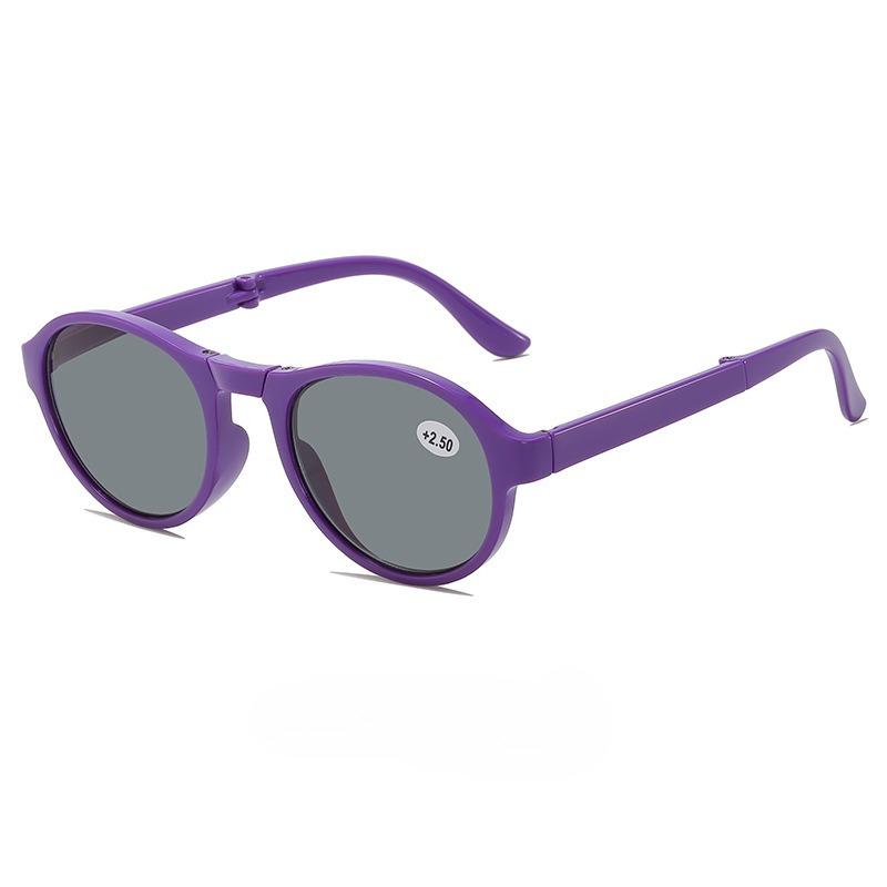 4 Farben Tragbare Faltbare Alterssichtigkeit Sonnenbrille Damen Herren HD Augenschutz Anti Blaulicht Lesebrille Modebrille 2.5 blue