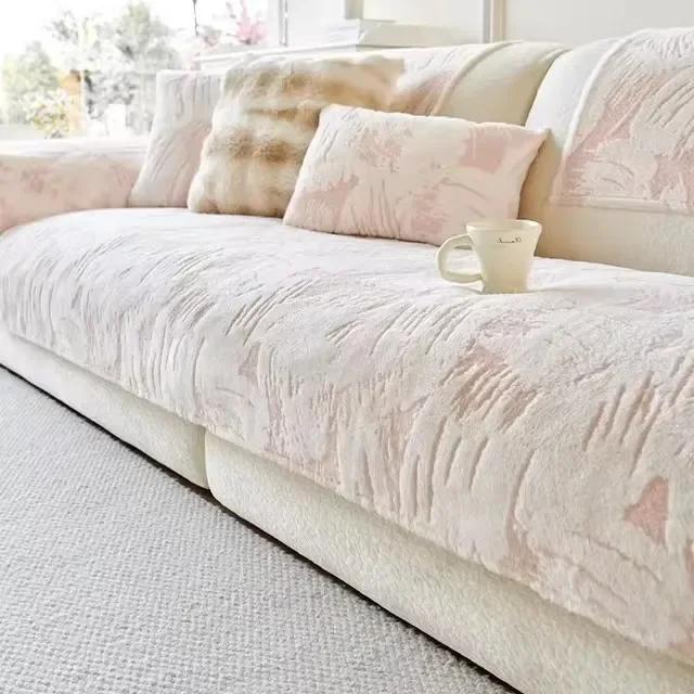 Sofa Kissen Kaninchen Plüsch Sofa Kissen Rutschfestes Sofa Handtuch Herbst und Winter Sofaüberwurf Stoff Sofagarnitur Sofaüberwurf Überzug Handtuch 70x70cm 1pc