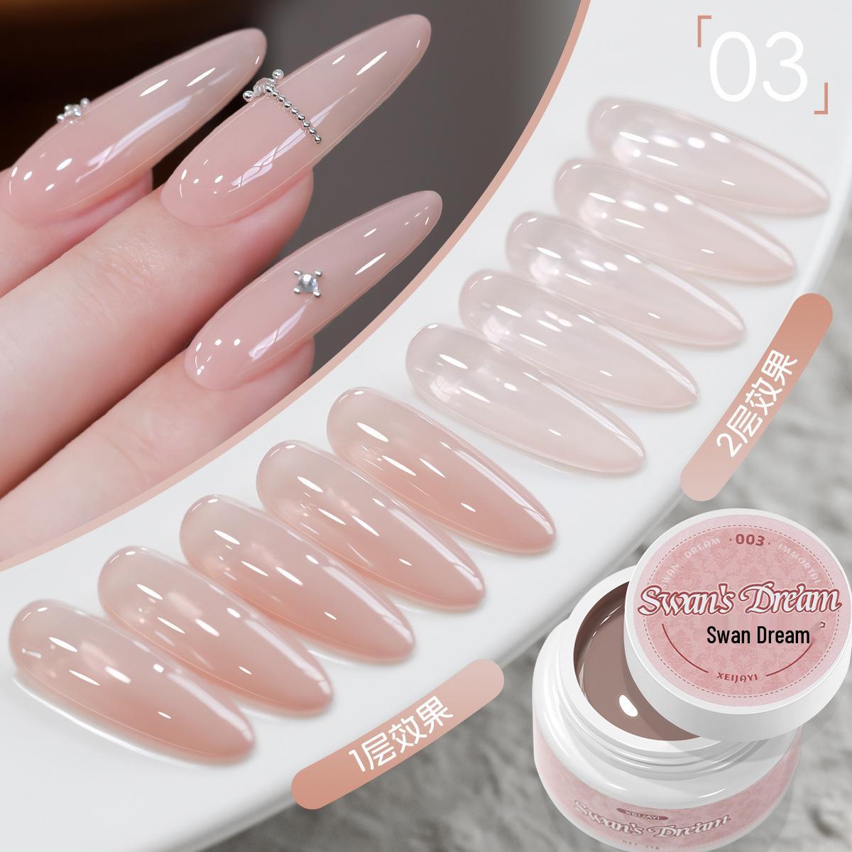 Swan Dream 3-Farben Nail Art UV-Gel, Nude-Rosa Basis 25g