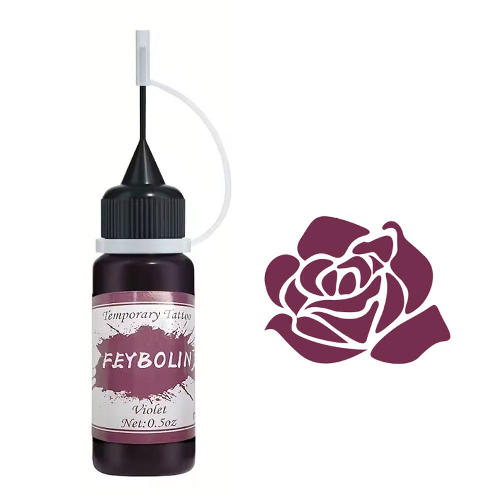 Henna Tattoo Gel Schweißfest Temporär Lang Anhaltend Körperkunst Farbe Wasserdicht DIY Alle Hauttypen violett