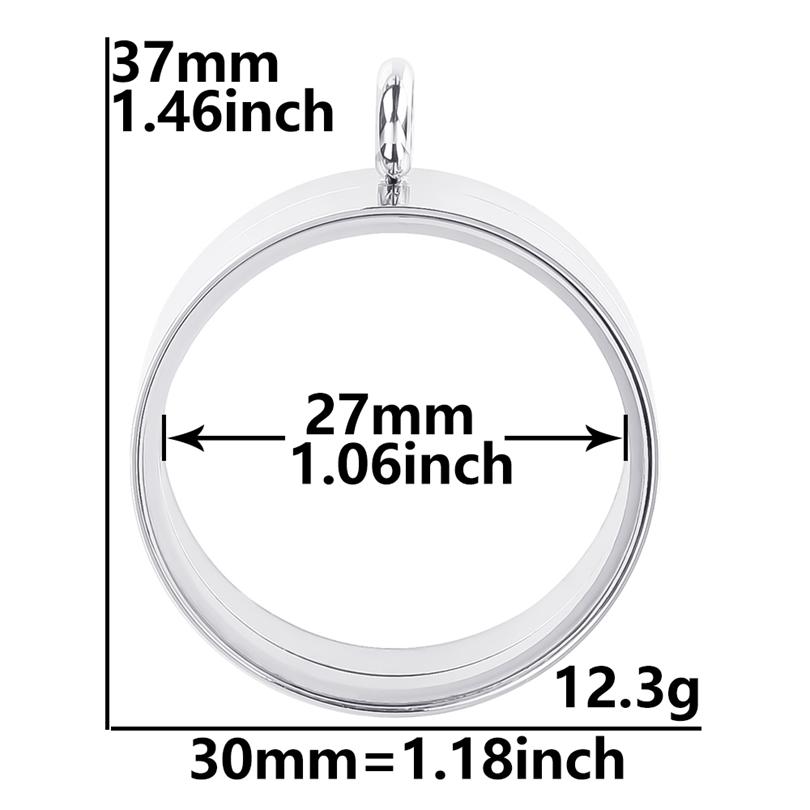 25/30mm Dreh-Anhänger für Schmuckherstellung Halskette Glas Schwimmende Charms Anhänger DIY Edelstahl Anhänger Zubehör