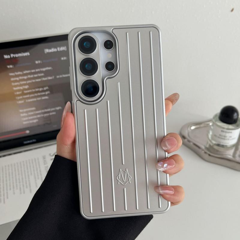 RIMOWA Kompatible Galaxy S26 Ultra S25 Handyhülle Galvanisierte PC Schutzhülle Schlank Leicht für den täglichen Gebrauch S23 Ultra Original Box gray
