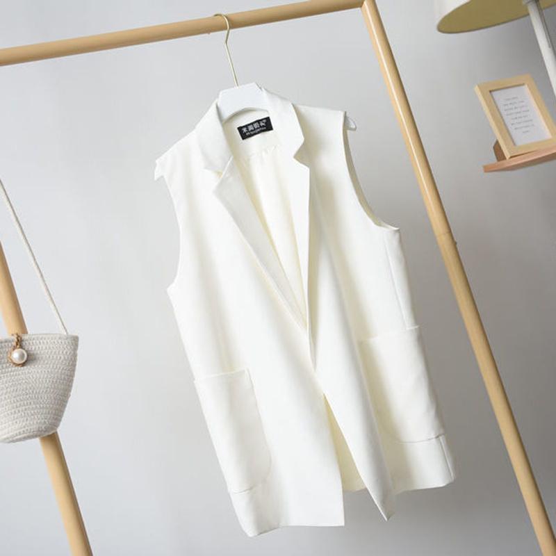 Damen Anzugweste Mittellange Weste Lockere und Dünne Weste Ärmellose Anzugjacke Lockere ärmellose Bequeme Damenjacke M