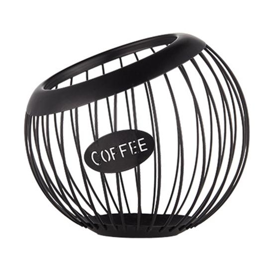K-Cup-Halter für die Theke, Aufbewahrungskorb für Kaffeepads aus Metall, großes Fassungsvermögen, K-Cup für Keurig, Nespresso, Vertuo, Kaffeestation schwarz