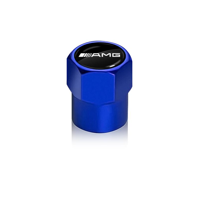 4 Stück Auto Ventilkappenkappen Abdeckung Wasserdicht Autozubehör Waren Für Mercedes Benz AMG GLA C E S G Klasse CLA GLK W211 W212 W213 Autozubehör AMG blau