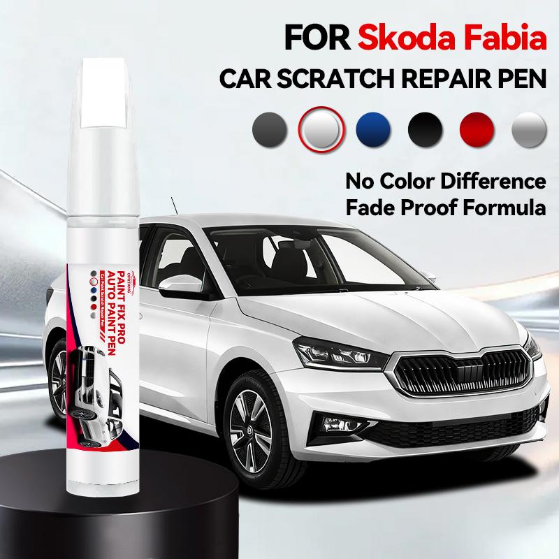 Für Skoda Fabia 1999-2025 6Y 5J NJ HB Lackreparaturstift Ausbesserungsstift Kratzerentferner DIY Autozubehör Schwarz Weiß Silber Blau Rot perlmutt weiß
