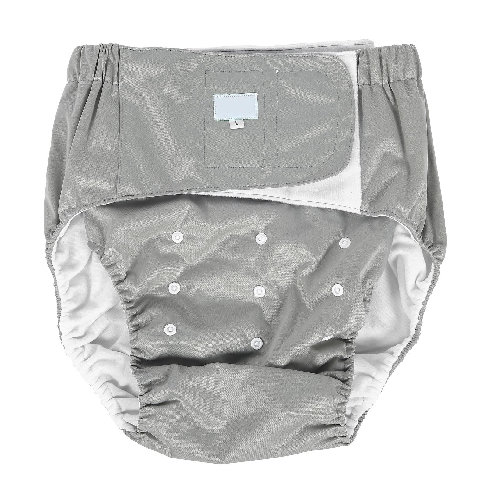 Windel für Erwachsene, verstellbar, waschbar, für ältere Menschen, wiederverwendbar, Inkontinenz-Windelhose, 501, Grau