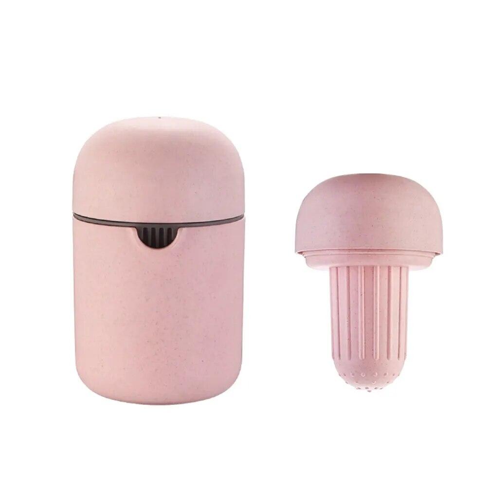 Saft Tasse Mini DIY Manuelle Obst Entsafter Zitrus Orange Zitrone Deckel Rotary Presse Rutschfeste Entsafter Für Obst Werkzeug rosa