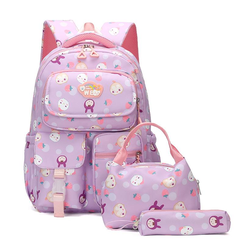 Grundschulrucksack für Mädchen der Klassen 3, 4, 5 und 6, leicht, wasserdicht, großes Fassungsvermögen, dreiteiliges Set, Schultaschen, Studentenhandtasche