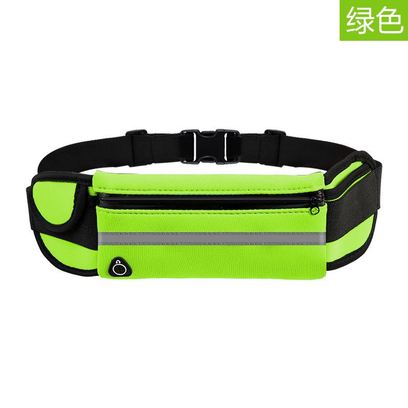 Schlanke, wasserabweisende Hüfttasche aus weichem Polyester für Männer und Frauen, die Telefon, Schlüssel und Geld tragen grün