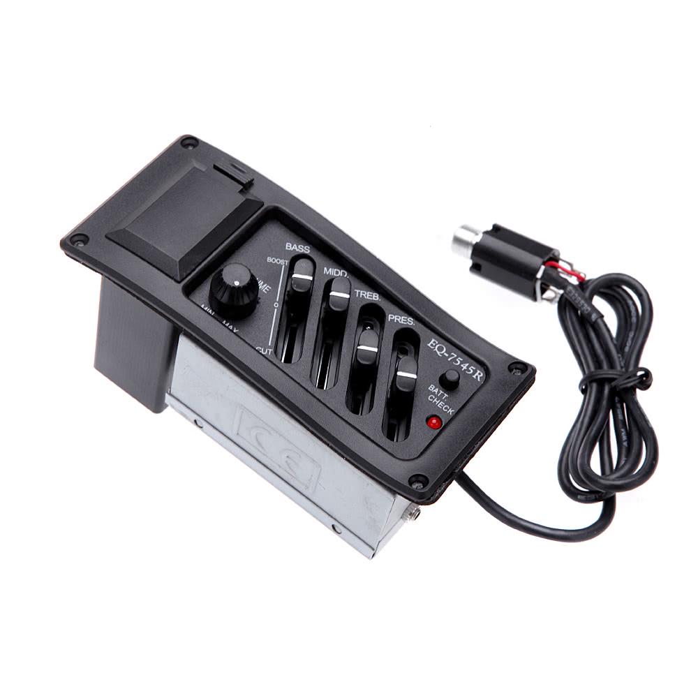 4-Band EQ Equalizer Piezo Pickup EQ-7545R Vorverstärker Akustikgitarre Vorverstärker Verstärker Tuner
