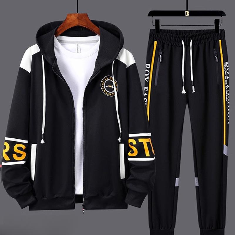 Herren-Trainingsanzüge, 2-teilige Trainingsanzüge, Herren-Strickjacke mit Reißverschluss, bedruckt, Sweatshirts, Jogginghosen, Sets, Sportbekleidung XXXXL weiß