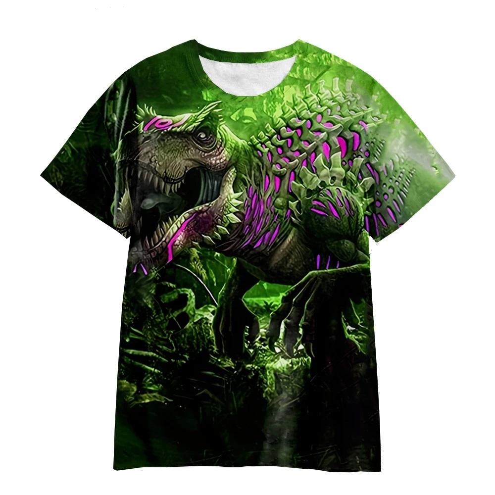Dinosaurier 3D-gedrucktes Kinder-T-Shirt für Jungen, Sommermode, Cartoon, lässiges T-Shirt, Junge, Mädchen, Unisex, Kinderkleidung 140