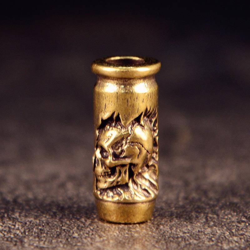 Totenkopf Kreuz Kugel Messing Messer Perlen EDC DIY Paracord gewebte Armbänder Lanyard Schlüsselanhänger Anhänger Zubehör Outdoor-Werkzeug Behänge Dekore messing