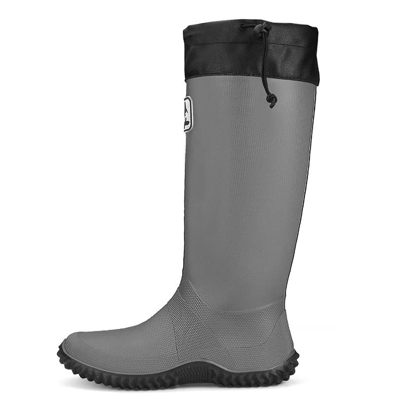 Mode im neuen Stil Herren Kochschuhe Lange hochwertige Landwirtschaft Regenstiefel für Männer Wasser Designer Mode Arbeiten Erwachsene Männer Angelschuh 36-37 graue