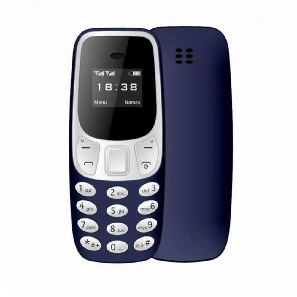 BM10 Mini-Handy mit Dual-Sim-Karte und MP3-Player, freigeschaltetes FM-Handy, Sprachwechsel-Wähltelefon, kabelloses Headset blau