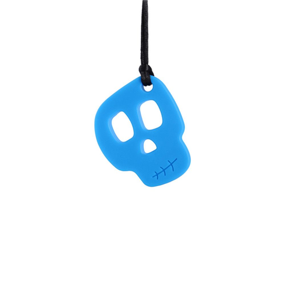 ADHS Beißen Anti Autismus Kauen Anhänger Sensorische Kauen Zäh Halskette Beißring Halskette Zahnen Spielzeug style1 blue