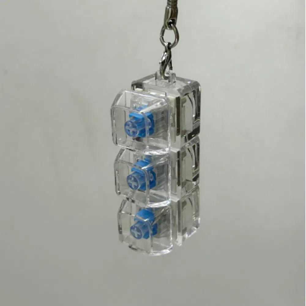 Schlüsselknopf Fidget Schlüsselanhänger 3/4/9 Schlüssel Clicker Spielzeug Entspannendes Dekompressionsspielzeug für Erwachsene 3 Keys-with light