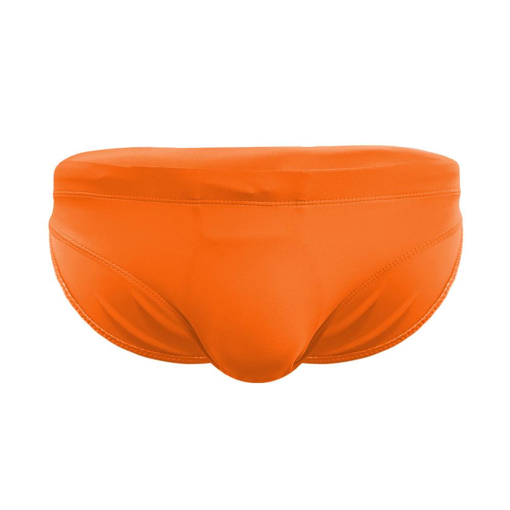 Einfarbige Badehose für Herren, eng anliegende Dreieck-Badehose, einfache, sexy Badehose, Dreieck-Slip für den Strand XL orange
