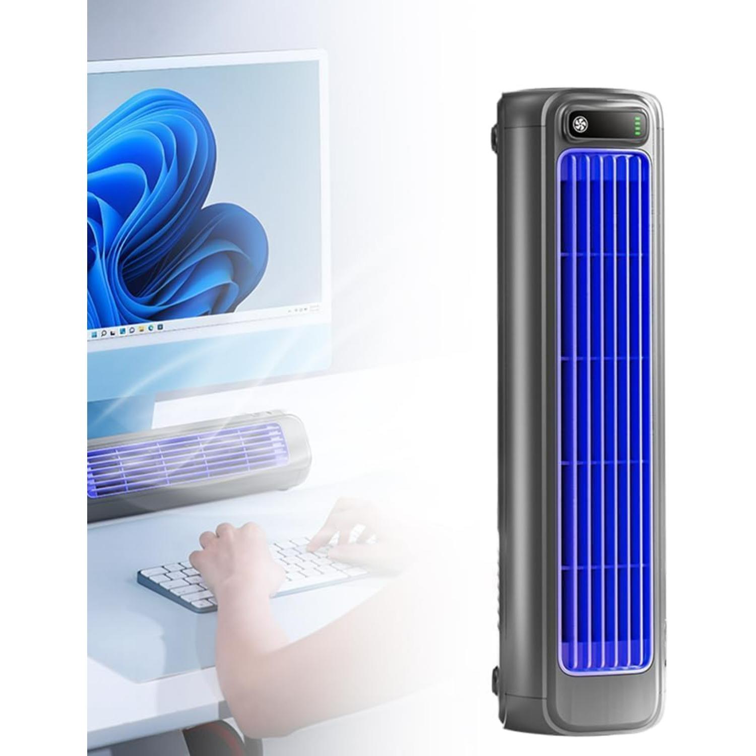 Upgrade Cooling Ace Tragbare Klimaanlage, Upgrade Kühlventilator mit 3 Geschwindigkeiten & LED Touchscreen, USB-Ladung Klimaanlage für Schlafzimmer Büro Z gray