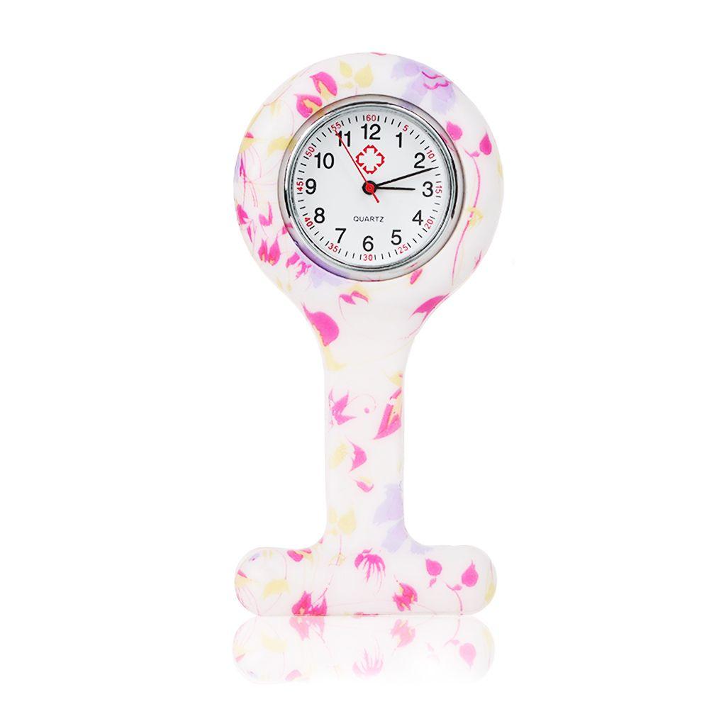 Damen Reversuhren mit Sekundenzeiger Geschenk Silikon Krankenschwester Uhr Fob Clip-On Pflege 11 gray