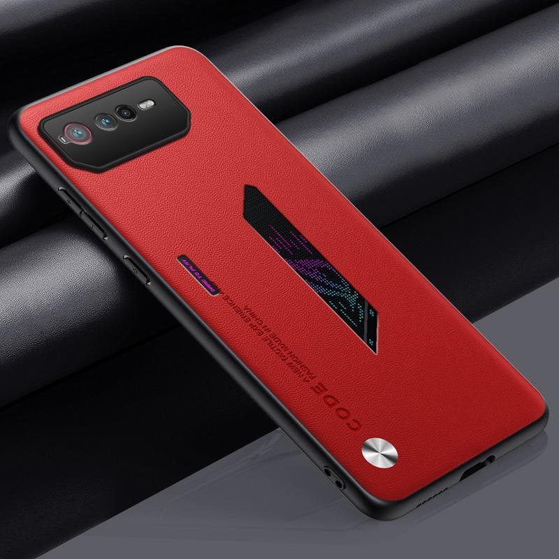 Luxus PU Leder Telefon Fall Für Asus ROG Telefon 6 6D Matte Zurück Abdeckung Silikon Schutz Fall Für Asus ROG telefon 5 5S Coque For ROG Phone 6 rot