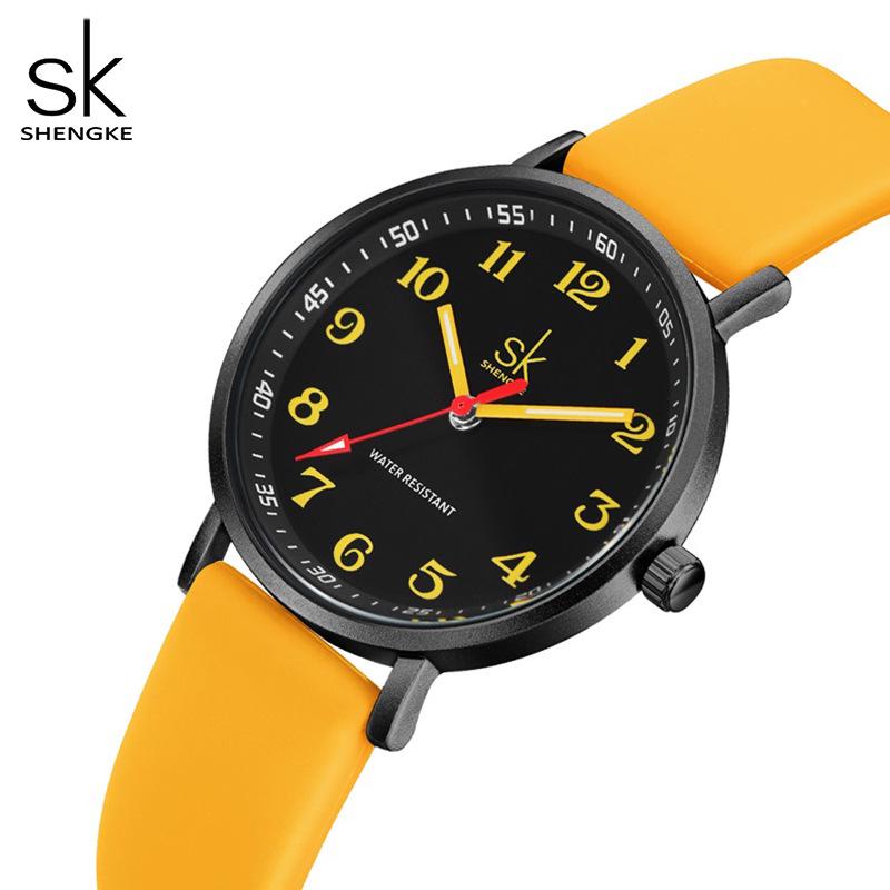 Damen SK Sports Silikonarmband Wasserdichte Quarz-Armbanduhr - Vielseitige Freizeit-Armbanduhr black