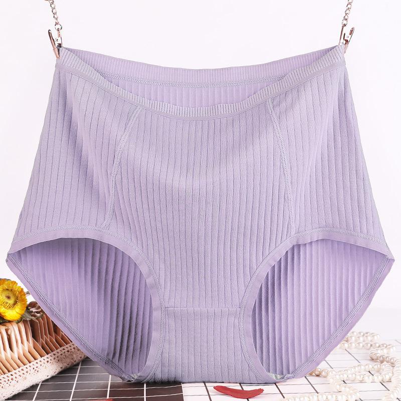 XL-6XL Unterhosen für ältere und mittlere Menschen aus reiner Baumwolle mit hoher Taille und Slips in Übergröße, atmungsaktive Damenunterwäsche für Mütter mittleren Alters 5XL violett