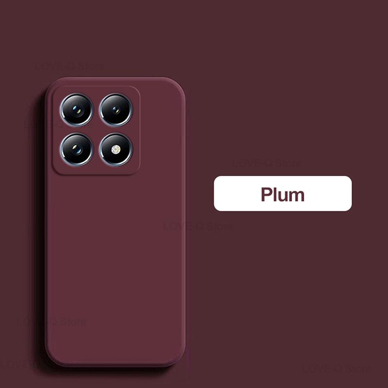 Für Für Xiaomi 14T Pro Hülle Flüssigsilikon Handyhüllen Für Xiaomi Mi 14T Mi14T Pro Mi 14 T Pro Stoßfeste Schutzhülle Xiaomi 14T pflaume