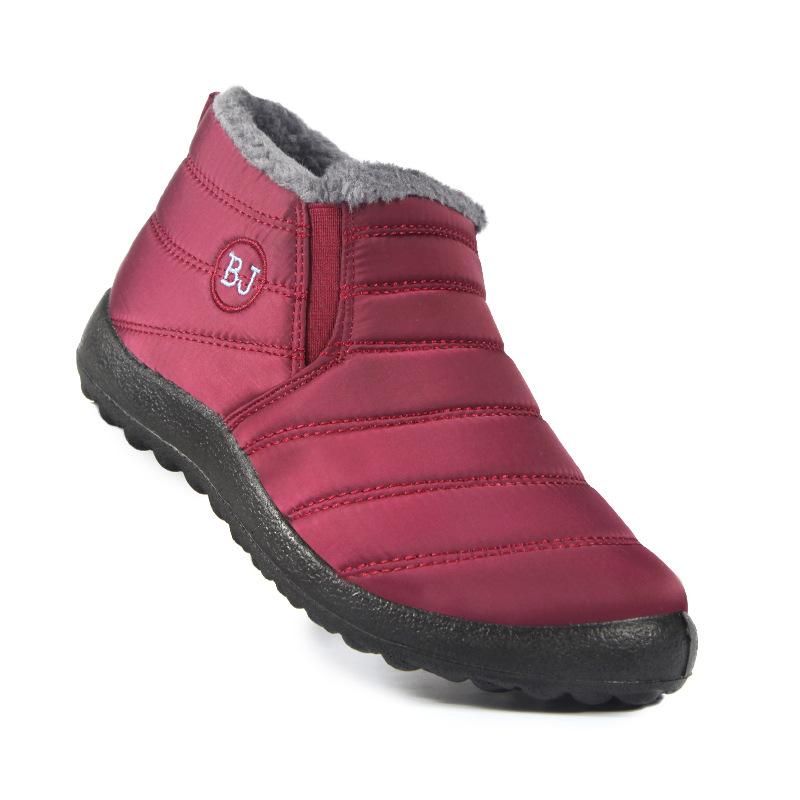 Klassische lässige Herren-Damen-warme Knöchel-Schneestiefel, Winterschuhe 35 rot
