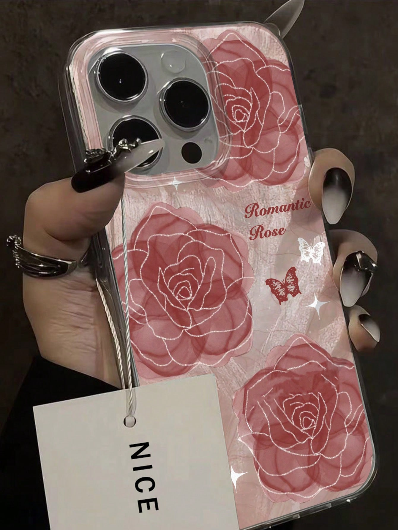 Für iPhone 16 Pro Max 16E Hülle Rose Floral Bemalte Hülle Für iPhone 15 14 13 12 11 Pro Max X XR XS 7 8 16 Plus Weiche Hülle For iPhone 13Pro Max gray