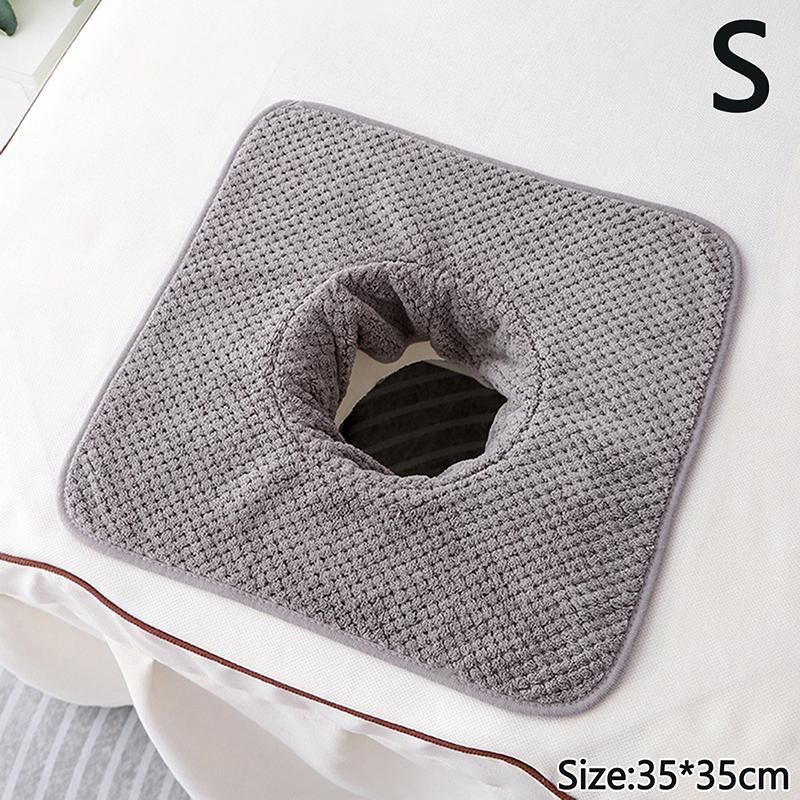 35*35 cm 40*80 cm Verdickt Korallen Samt Beauty Spa Massage Gesicht Handtuch Mit Loch Bett Bandana massage Tisch Beplankung Kosmetik Handtuch S graue