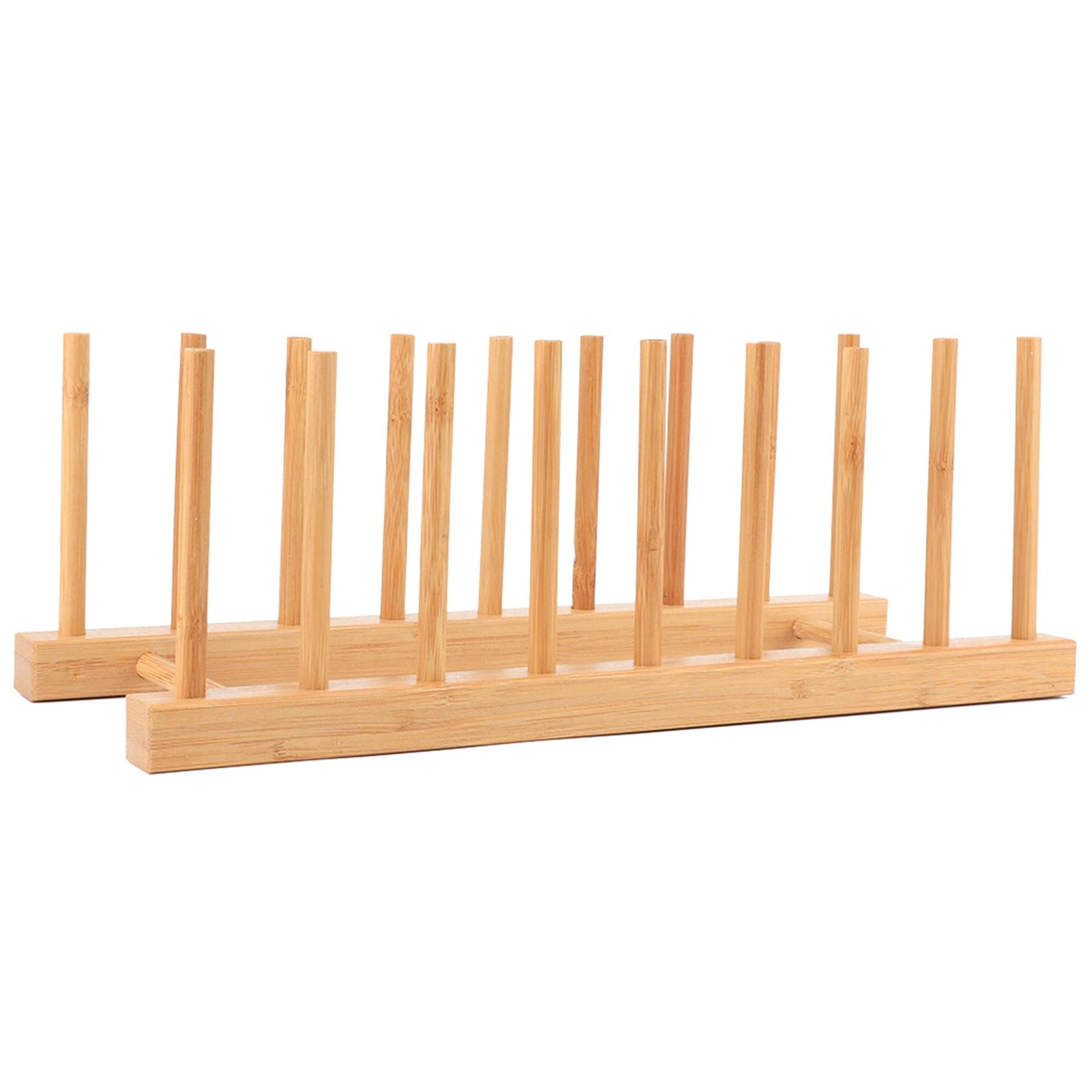 Bambus Geschirrständer Tellerhalter Küchenschrank Organizer für Tassen, Töpfe, Deckel, Schneidebretter