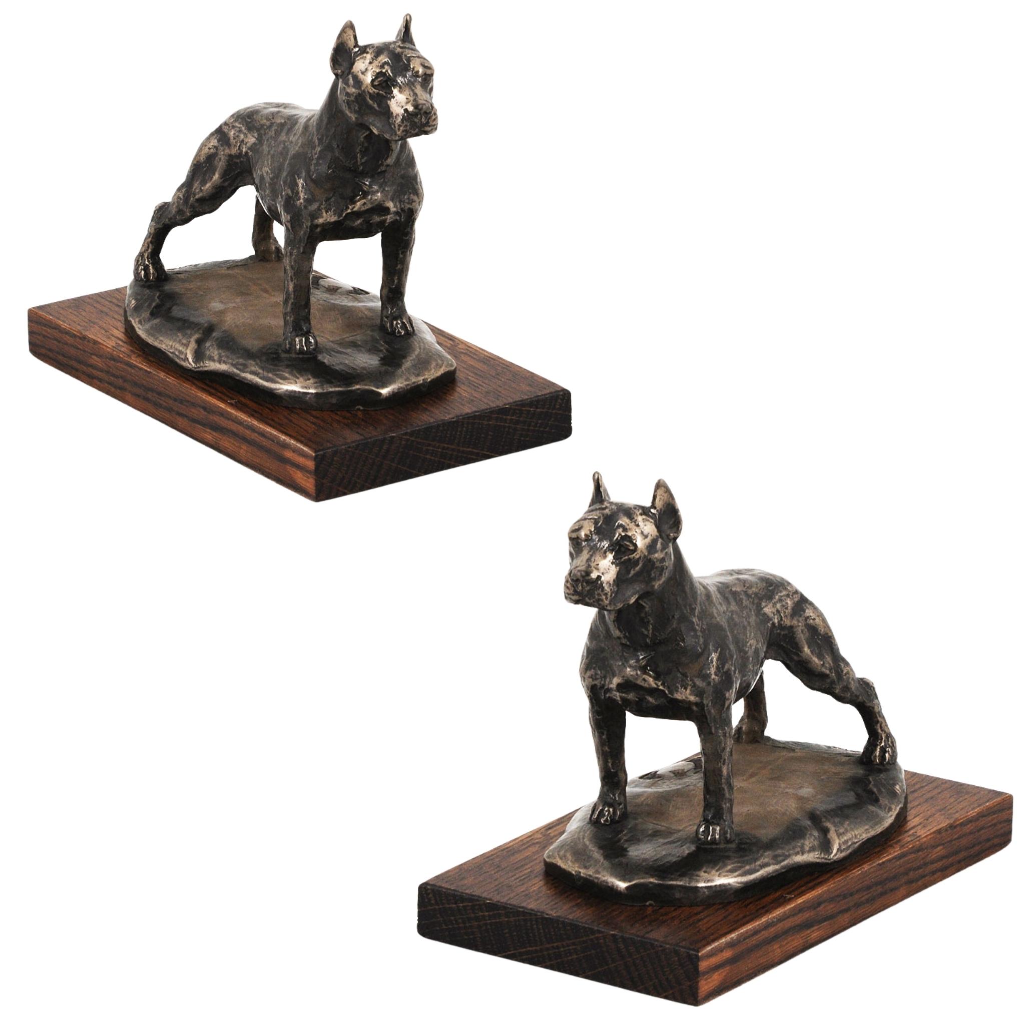 American Staffordshire Terrier, Amstaff - Hundestatue, Figur fürs Büro, Trophäe für Hundeausstellung der Marke Art-Dog braun