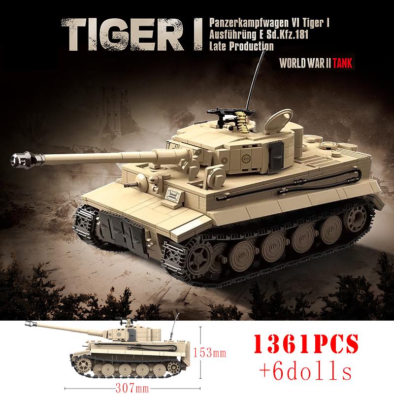 Militär Weltkriege Deutscher Tiger I Schwerer Panzer Bausteine WW2 Waffen Panzer Panther Mittlere Panzer Technische Steine Kinderspielzeug