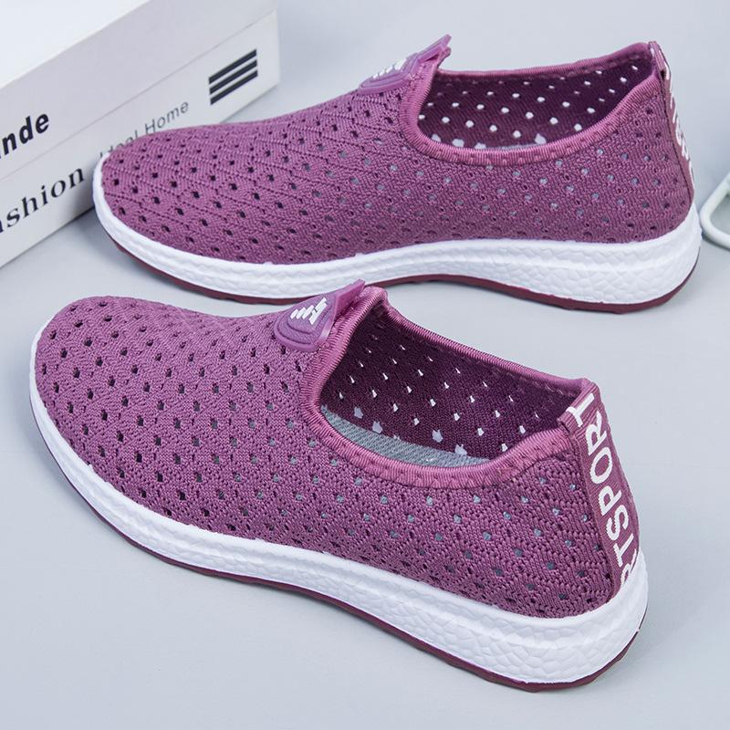 Mesh Schuhe Frauen Sommer Alte Peking Tuch Schuhe frauen Schuhe Atmungsaktive Hohl Mesh Casual Turnschuhe Frauen Mittleren Alters Mutter Schuhe 41