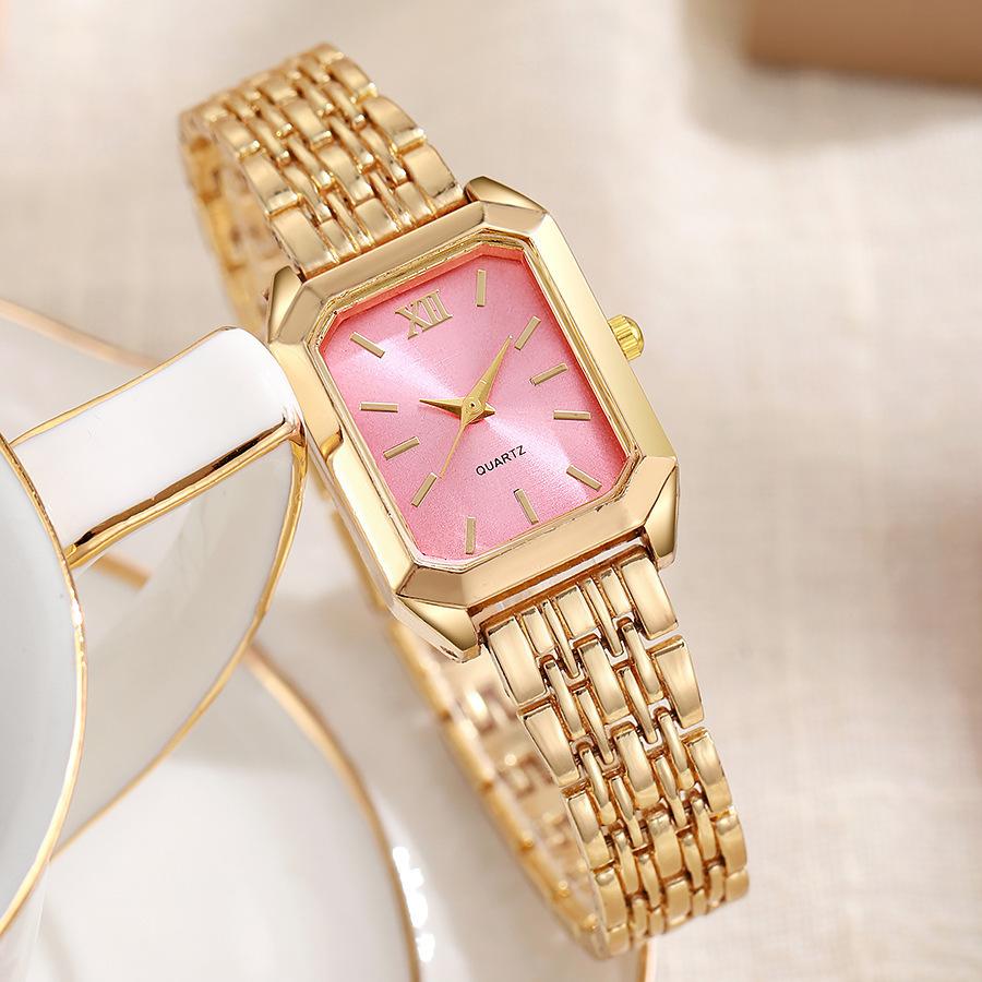 Elegante Rechteck Damen Uhren Mode Damen Quarz Armbanduhren Top Luxus Mädchen Uhr Geschenk rosa